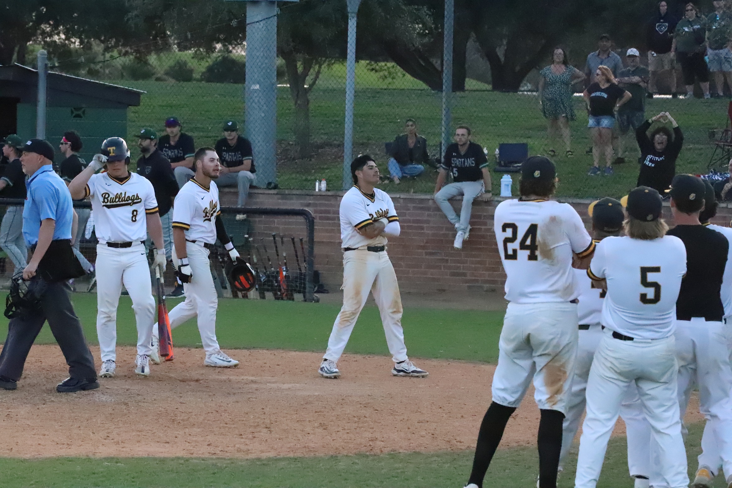 Aric Vasquez celebrates after his home run (photo by Brylie Nedd '25)