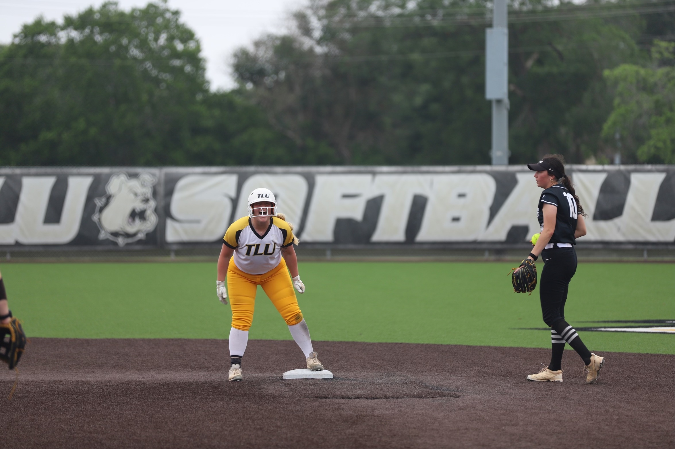 Kylee Jack celebrates after her RBI double (photo by Brylie Nedd '25)